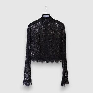 Zara Black Lace Top Blouse Size S